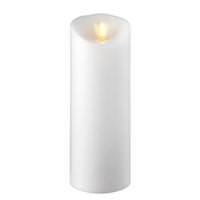 Liown 8" White LED Wax Battery Operated Pillar Candle with Timer