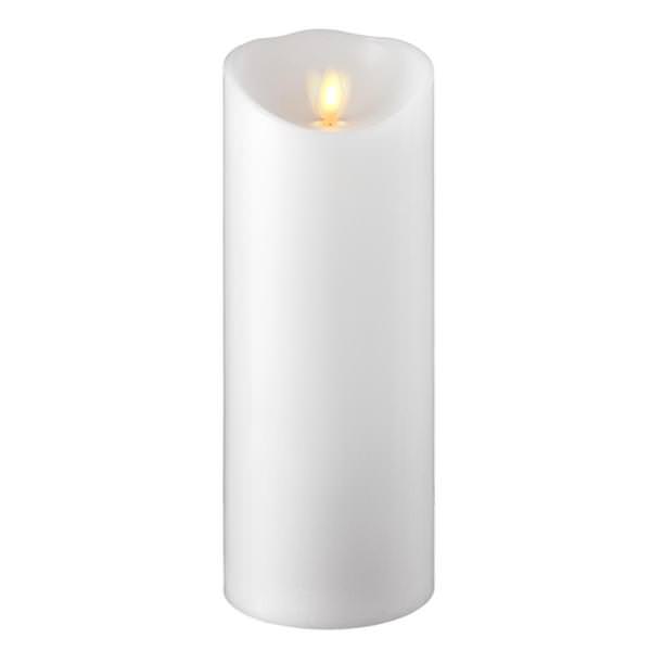 9" White Wax LED Pillar Candle with Timer