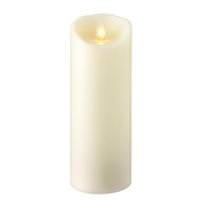 View 8" Ivory Wax Push Flame LED Pillar Candle with Timer