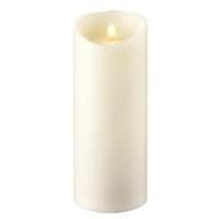 View 9" Ivory Wax Push Flame LED Pillar Candle with Timer