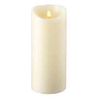 View 9" Ivory Wax Push Flame LED Pillar Candle with Timer