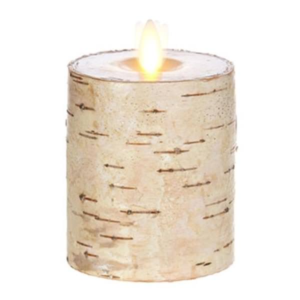 3.25" x 3" Birch Moving Flame Pillar Candle