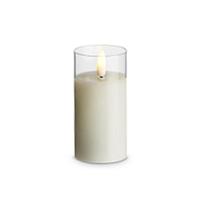 RAZ Imports 2" x 4" Ivory Wax Clear Glass LED Pillar Candle with Timer