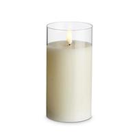 RAZ Imports 3" x 6" Ivory Wax Clear Glass LED Pillar Candle with Timer
