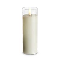 RAZ Imports 2" x 6" Ivory Wax Clear Glass LED Pillar Candle with Timer
