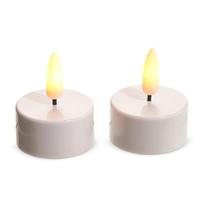 Luminesce 1.5" x 1" White LED Tealights Candle with Timer (2 Pack)
