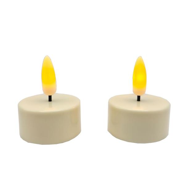 1.5" x 1" Ivory LED Tealights Candle with Timer (2 Pack)