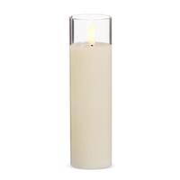 RAZ Imports 2" x 7" Ivory Wax Clear Glass LED Pillar Candle with Timer