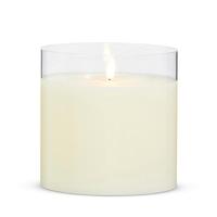 RAZ Imports 6" x 6" Ivory Wax Clear Glass LED Pillar Candle with Timer