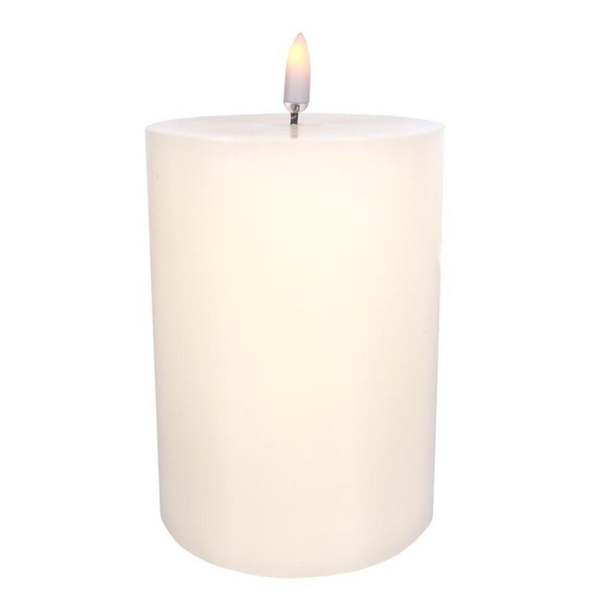 3.5" x 5" Ivory Wax LED Pillar Candle with Timer