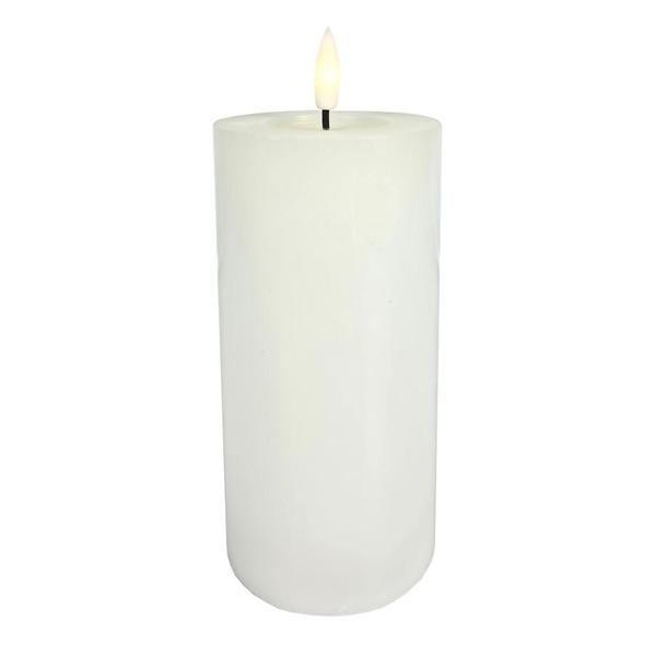 3" x 6" White Wax LED Pillar Candle with Timer
