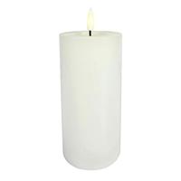 Luminesce 3" x 6" White Wax LED Pillar Candle with Timer