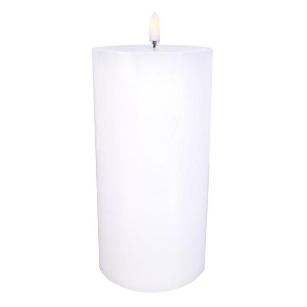 3.5" x 7" White Wax LED Pillar Candle with Timer