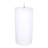 Luminesce 3.5" x 7" White Wax LED Pillar Candle with Timer