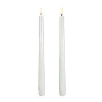 Luminesce 10" White Wax LED Taper Candles with Timer (2 pack)