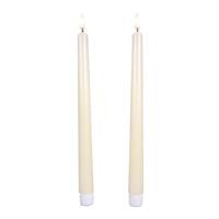 Luminesce 10" Ivory Wax LED Taper Candles with Timer (2 pack)