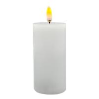 Luminesce 2" x 4" White Wax LED Pillar Candle with Timer