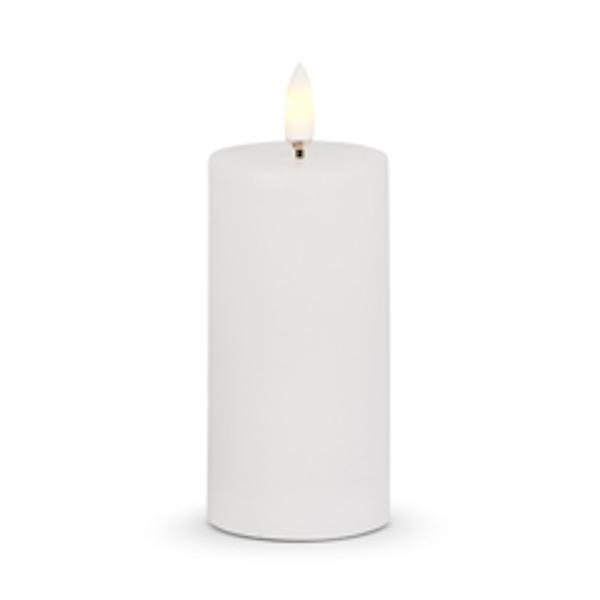 2" x 4" White Wax LED Pillar Candle with Timer