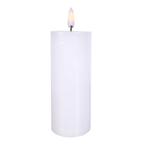 2" x 5" White Wax LED Pillar Candle with Timer