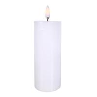 Luminesce 2" x 5" White Wax LED Pillar Candle with Timer
