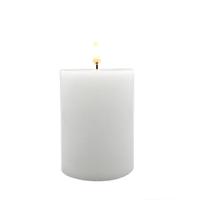Luminesce 3" x 4" White Wax LED Pillar Candle with Timer