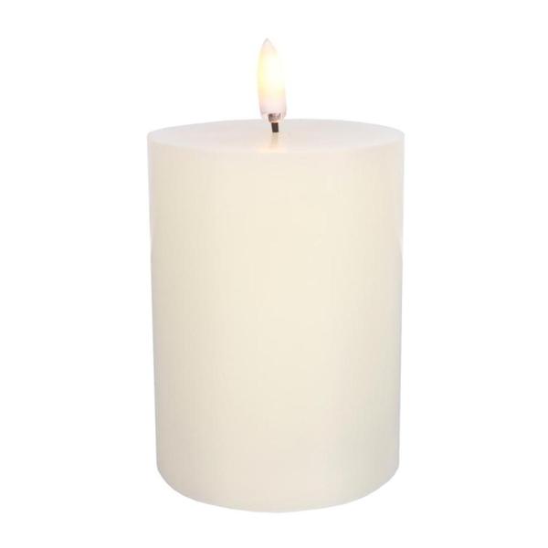 3" x 4" Ivory Wax LED Pillar Candle with Timer