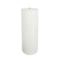 Luminesce 3.5" x 9" White Wax LED Pillar Candle with Timer