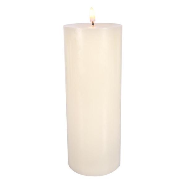 3.5" x 9" Ivory Wax LED Pillar Candle with Timer