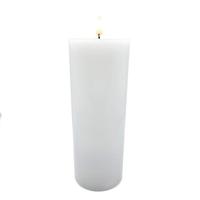 Luminesce 3" x 8" White Wax LED Pillar Candle with Timer