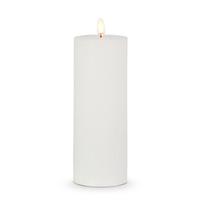 Luminesce 3" x 8" White Wax LED Pillar Candle with Timer
