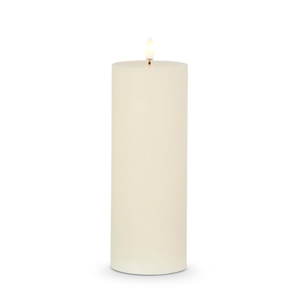 3" x 8" Ivory Wax LED Pillar Candle with Timer
