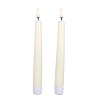 Luminesce 7" Ivory Wax LED Taper Candles with Timer (2 pack)