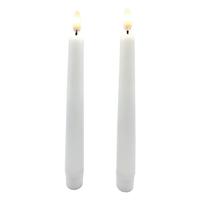 Luminesce 7" White Wax LED Taper Candles with Timer (2 pack)