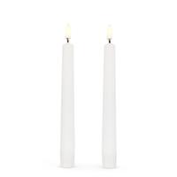 Luminesce 7" White Wax LED Taper Candles with Timer (2 pack)