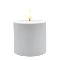 Luminesce 3" x 3" White Outdoor LED Pillar Candle with Timer