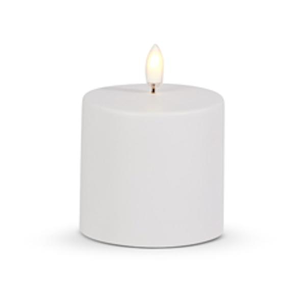 3" x 3" White Outdoor LED Pillar Candle with Timer
