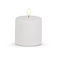 Luminesce 3" x 3" White Outdoor LED Pillar Candle with Timer