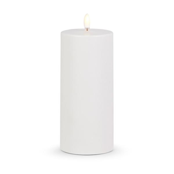 3" x 7" White Outdoor LED Pillar Candle with Timer