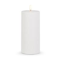 Luminesce 3" x 7" White Outdoor LED Pillar Candle with Timer