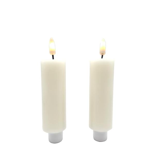 4.5" x 1.25" Ivory Wax LED Taper Candles with Timer (2 pack)
