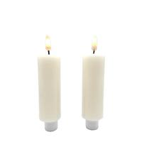 View 4.5" x 1.25" Ivory Wax LED Taper Candles with Timer (2 pack)