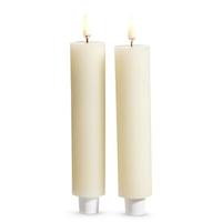 Luminesce 4.5" x 1.25" Ivory Wax LED Taper Candles with Timer (2 pack)