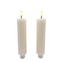 View 6.5" x 1.25" Ivory Wax LED Taper Candles with Timer (2 pack)