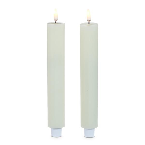 6.5" x 1.25" Ivory Wax LED Taper Candles with Timer (2 pack)