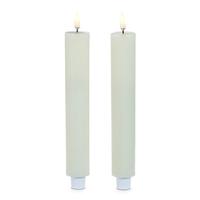 Luminesce 6.5" x 1.25" Ivory Wax LED Taper Candles with Timer (2 pack)