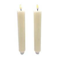 View 8.5" x 1.25" Ivory Wax LED Taper Candles with Timer (2 pack)
