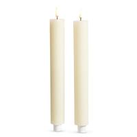 Luminesce 8.5" x 1.25" Ivory Wax LED Taper Candles with Timer (2 pack)