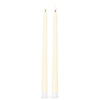 Luminesce 12.5" Ivory Wax LED Taper Candles with Timer (2 pack)