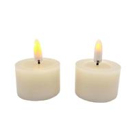 Luminesce 1.75" x 1" Ivory Wax LED Tealights Candle with Timer (2 Pack)