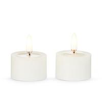 Luminesce 1.75" x 1" Ivory Wax LED Tealights Candle with Timer (2 Pack)